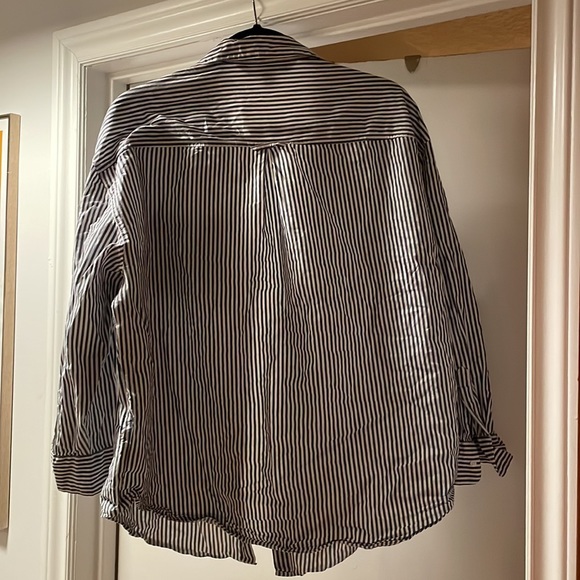 Old Navy Blue and White Boyfriend Button up - Picture 3 of 3